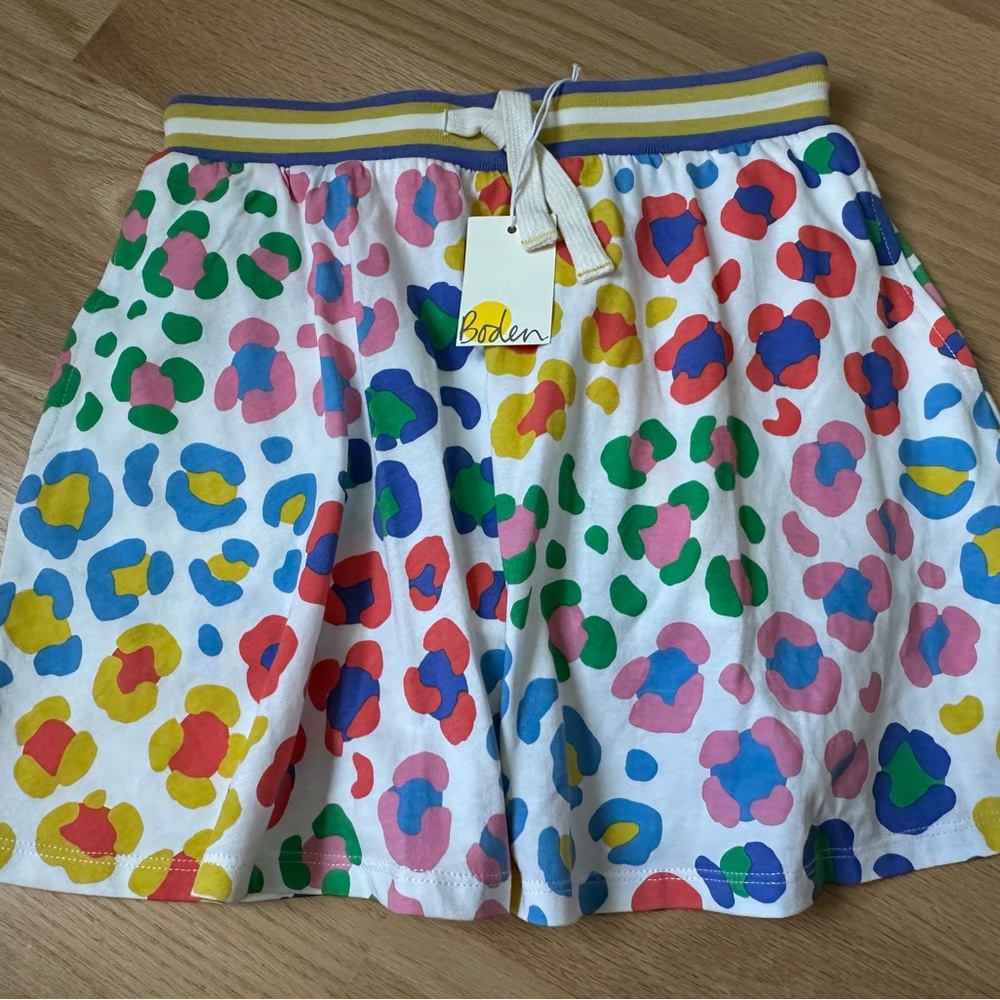 Mini Boden Multicolor Leopard Print Skort 11-12